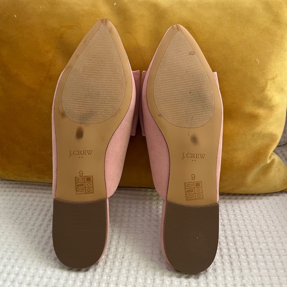 J. Crew Suede Bow Slide-On Mule Shoes, Pointed Toe, Blush, Sz. 9 - Picture 4 of 4